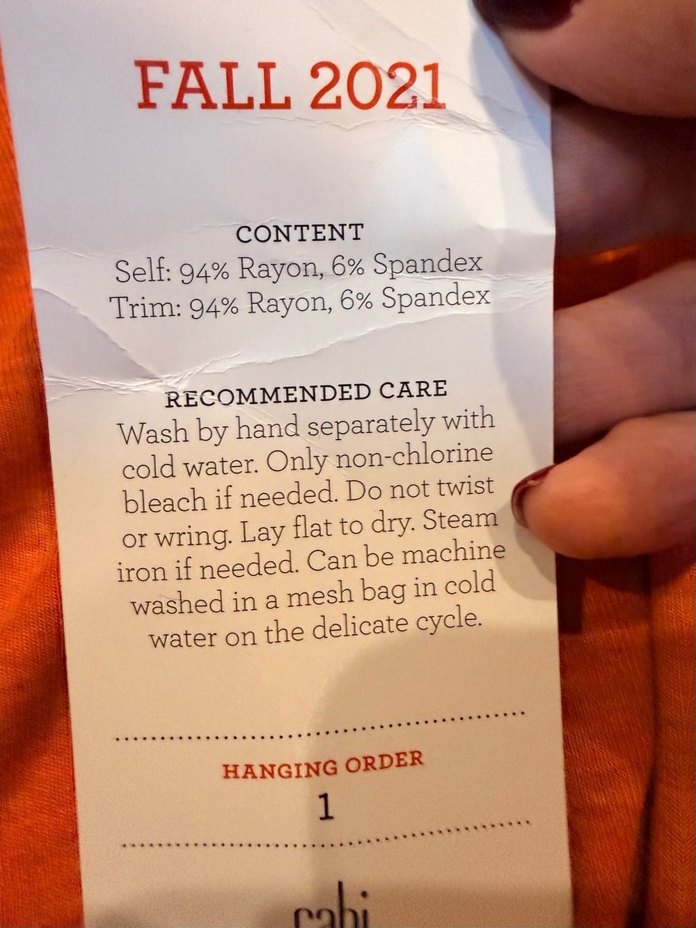Cabi Rearview Mirror Hangout Tee Orange Gray High Low Top Sz S NWT. Fall Autumn - Picture 12 of 13